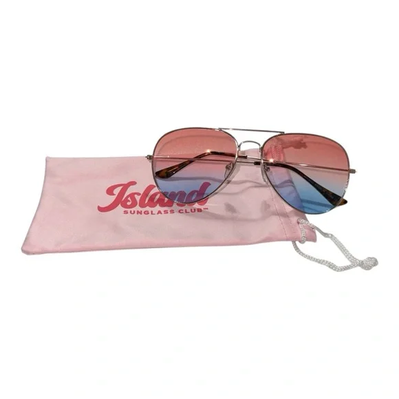 Pink and Blue Aviator Sunglasses - Picture 1 of 6